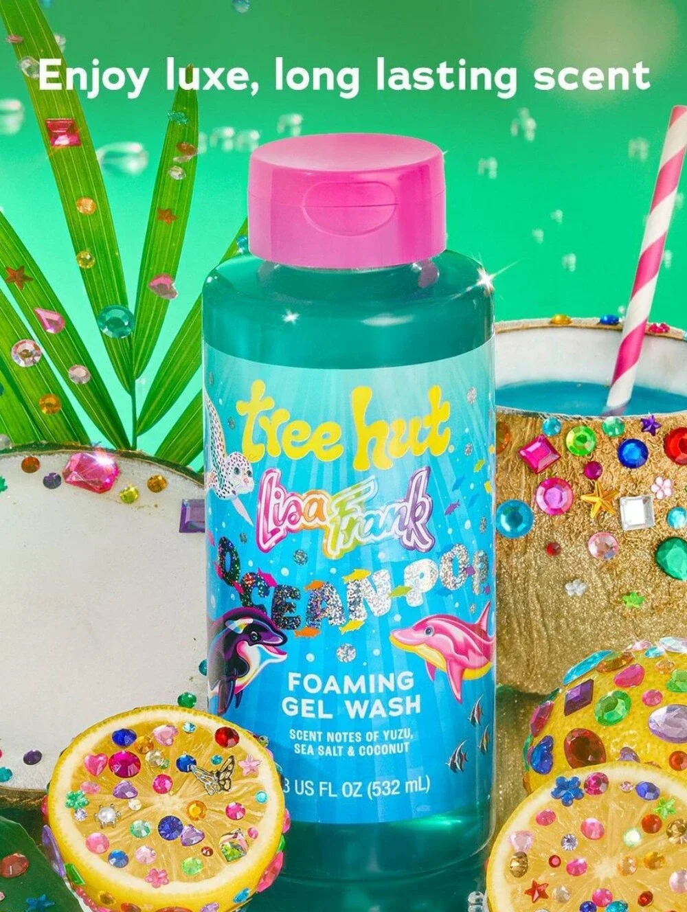 Tree Hut x Lisa Frank Ocean Pop Foaming Gel Body Wash 18oz NEW